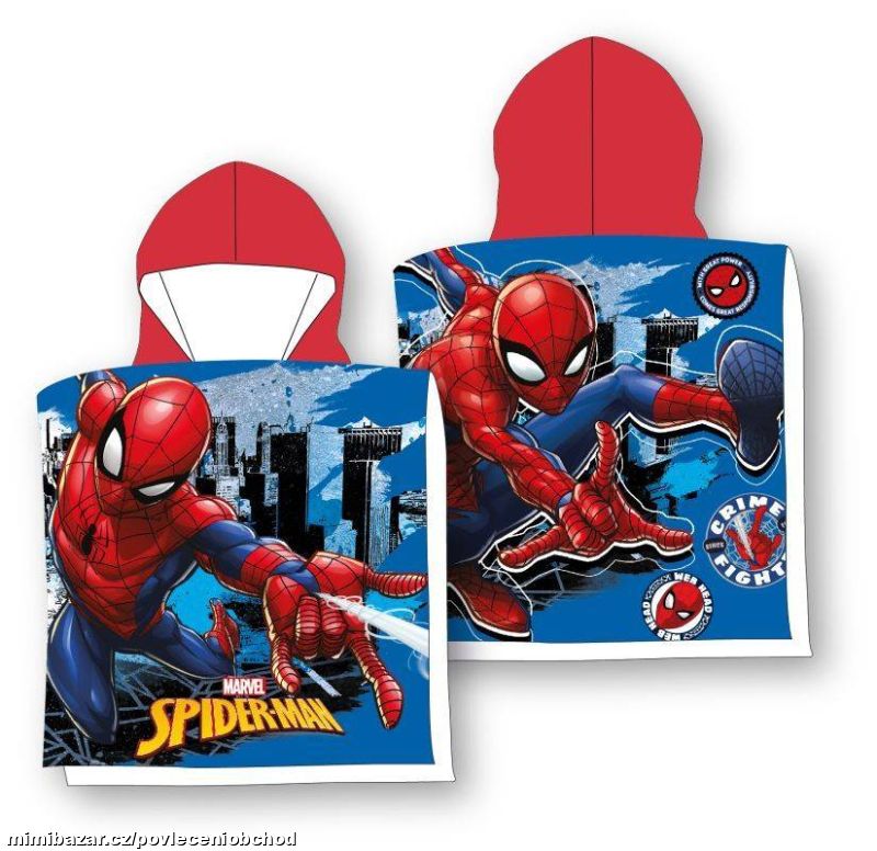 Osuška - pončo s kapucí Spiderman