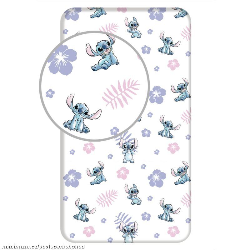 Dětské prostěradlo Lilo a Stitch 90x200 bavlněné