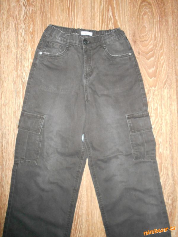 černé chlapecké cargo baggy rifle džíny Sinsay 164