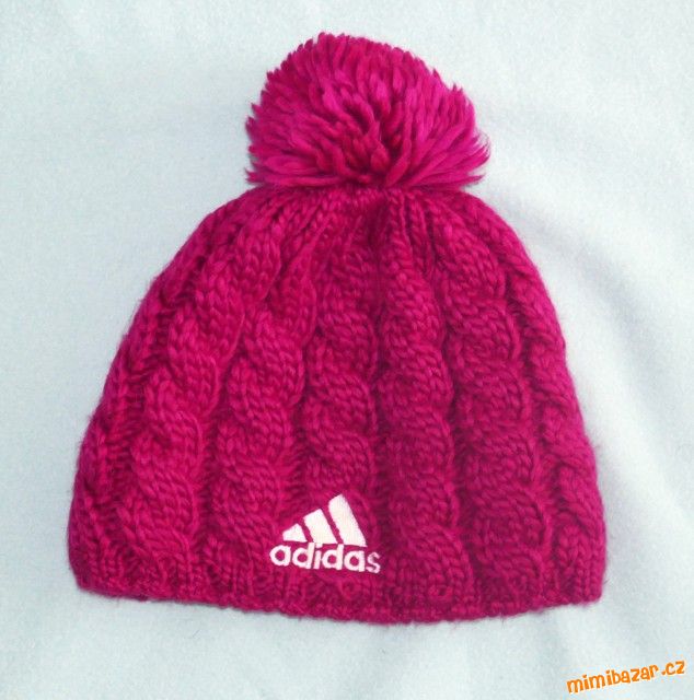 Tmavě růžová vlněná čepice/kulich Adidas