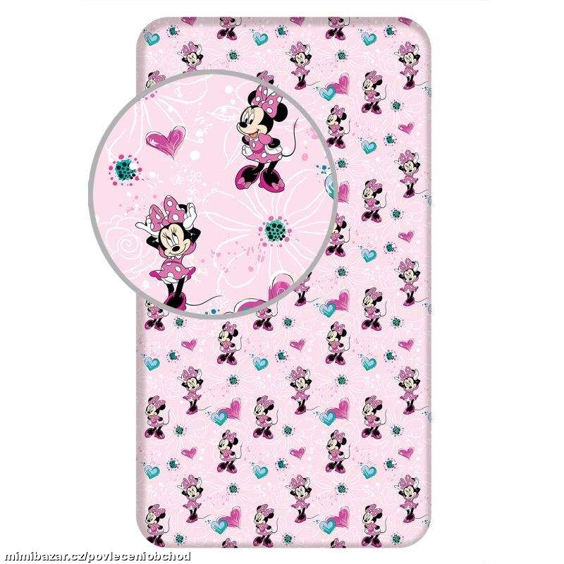 Dětské prostěradlo Minnie Flowers 90x200 bavlněné