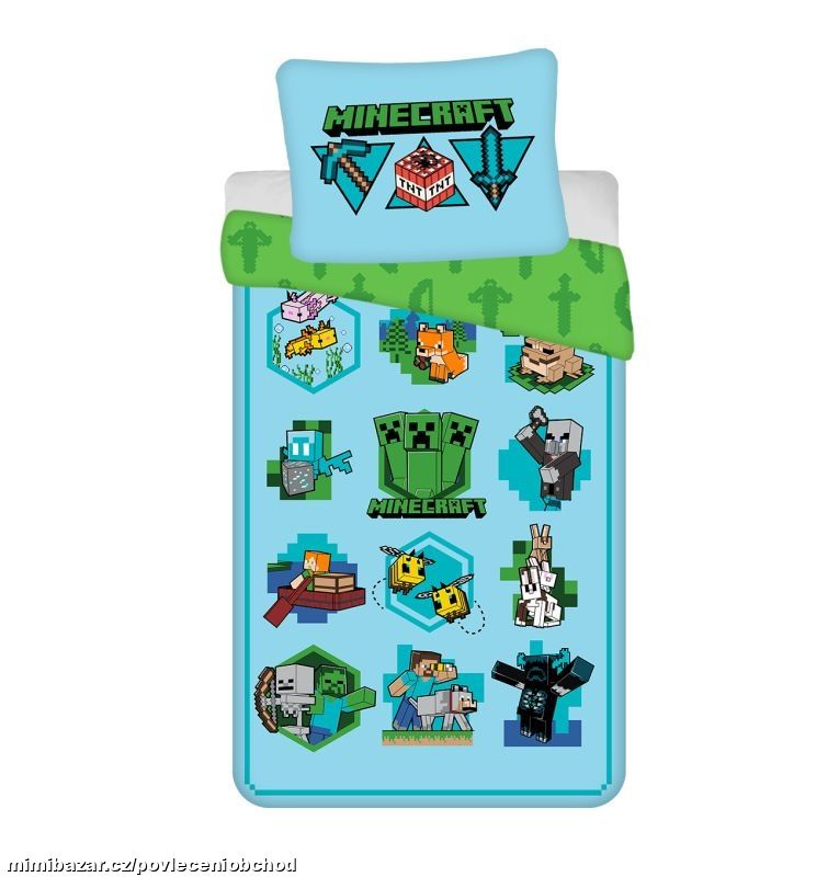 Bavlněné povlečení Minecraft Let’s Play 140x200