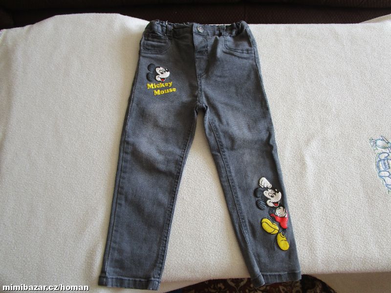 Černé rifle Disney + 1x zdarma, oboje vel. 98