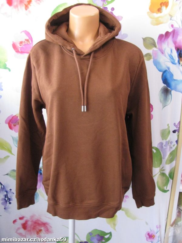 Bavlněná hnědá mikina s kapucí - unisex