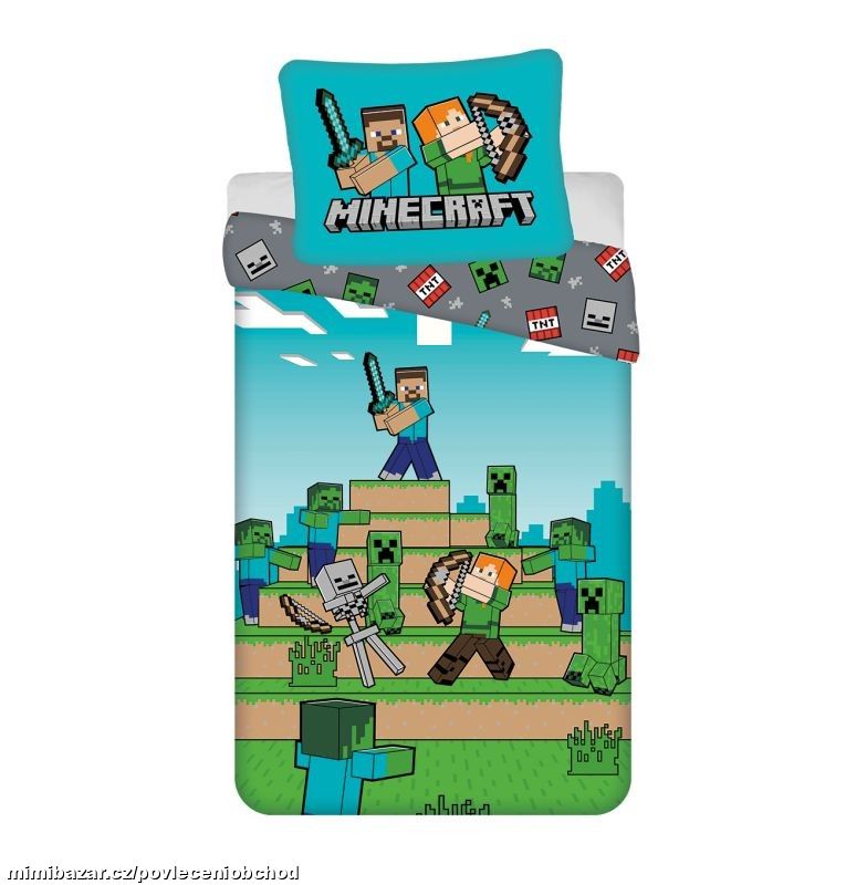 Povlečení Minecraft We Got This 140x200 + 70x90 cm