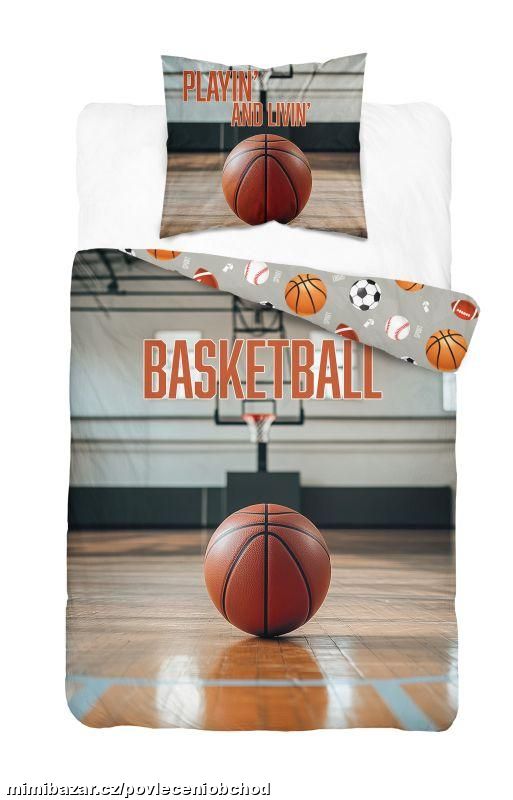 Bavlněné povlečení Basketball 140x200 + 70x80 cm