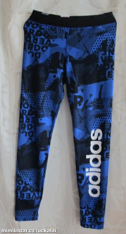 Dívčí sportovní legíny Adidas modro černé 164