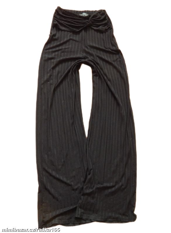 Modní žebrované kalhoty v pase s překladem vel.34