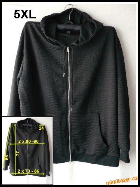 MIKINA ČERNÁ TEPLEJŠÍ vel. 5XL