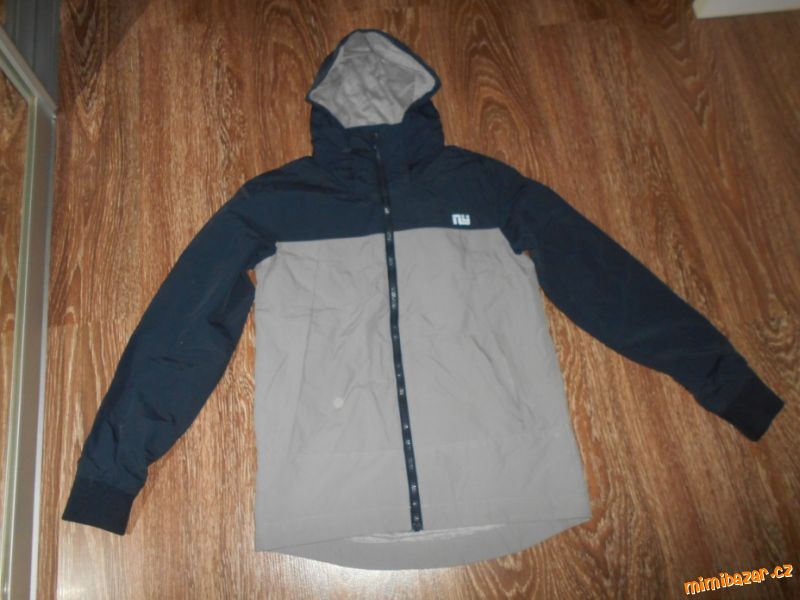 modro-šedá lehčí podzimní jarní bunda H&M 170 14 + 