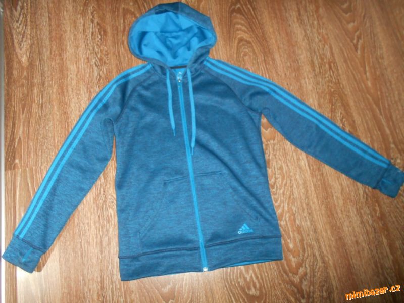 modročerná podzimní mikina bunda Adidas S 164 170