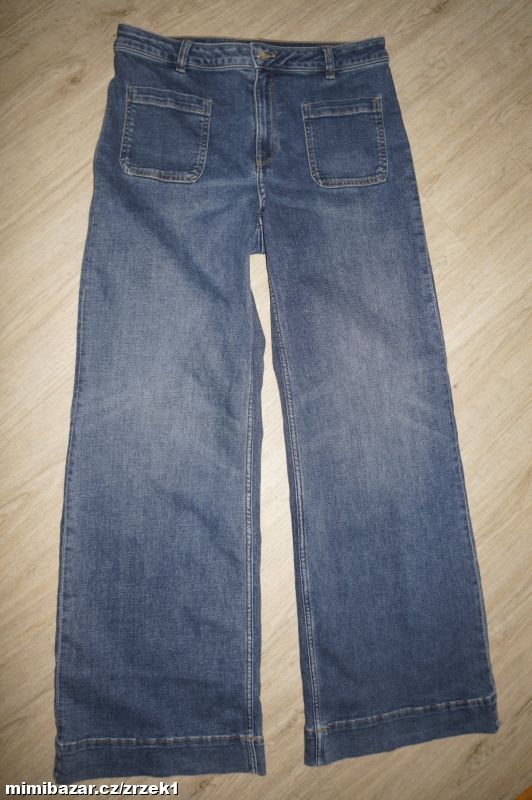 H&M módní široké, elastické džíny vel.42/L
