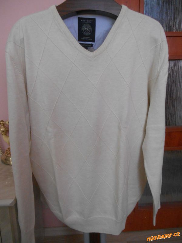 Pánský ecru svetr WESTBURY -XXL