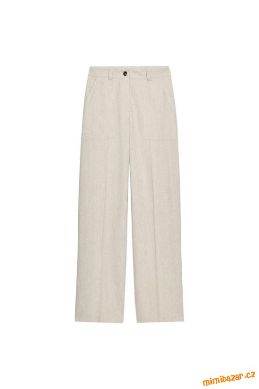 SVĚTLE BÉŽOVÉ STRAIGHT FIT KALHOTY ZARA