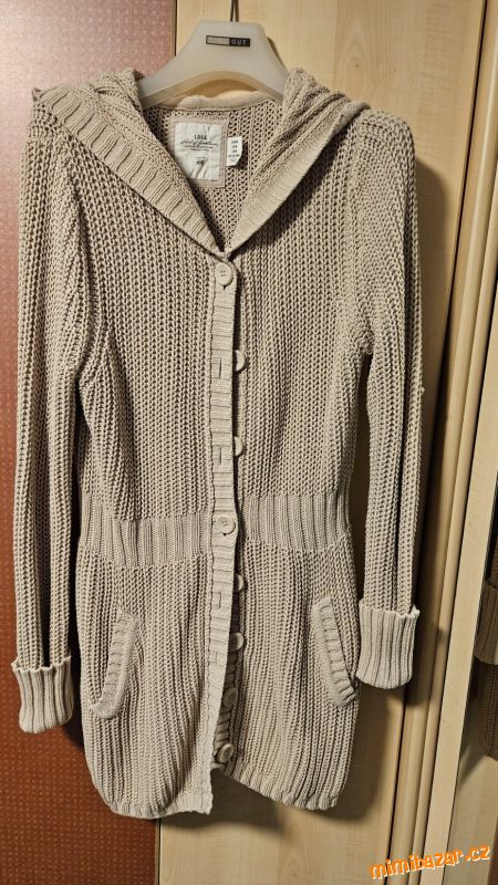 Dlouhý přízový svetr s kapucou / H&M / M