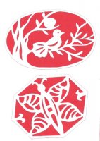 Jarní vystřihovánky do okna - ptáček, motýlek