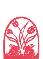 Jarní vystřihovánky do okna - zajíčci