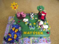 Farma, farma se safari, mašinka Tomáš, mini dortíčky na dětskou oslavu